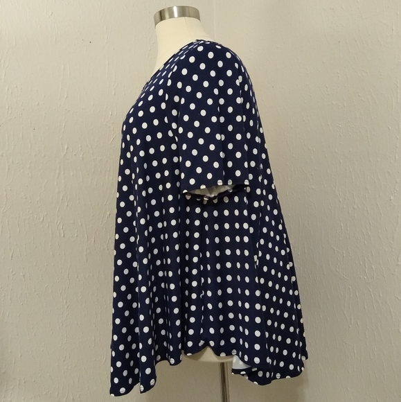 American Curvy Navy & White Polka Dot Swing Tunic - Picture 2 of 4
